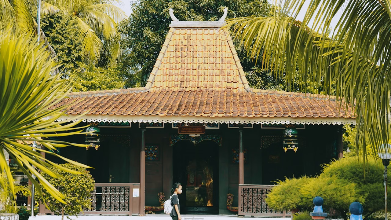 a building with a red roof